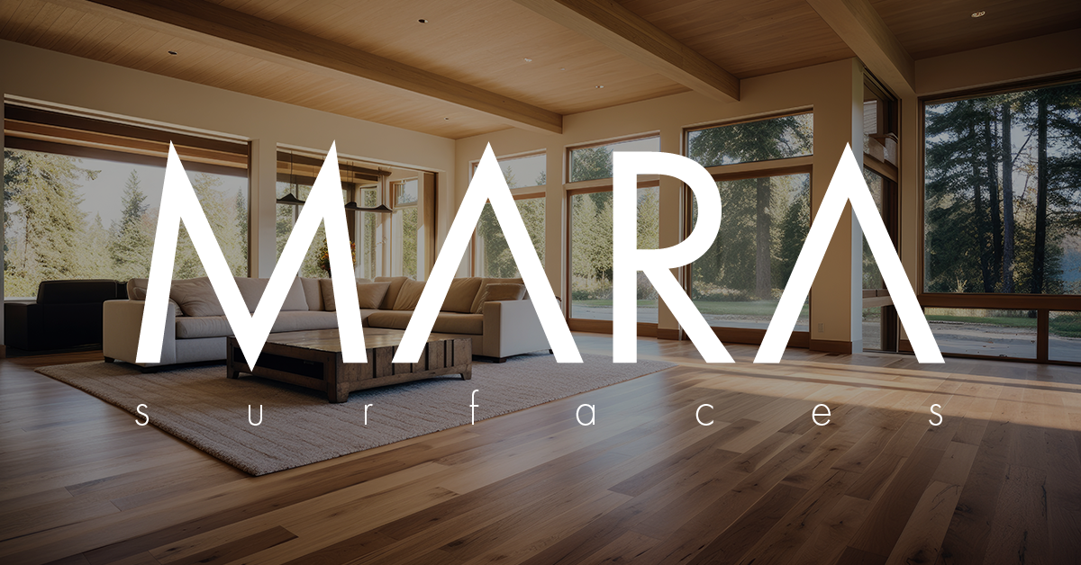 Big Bear Cabin with the Mara Surfaces logo overlay